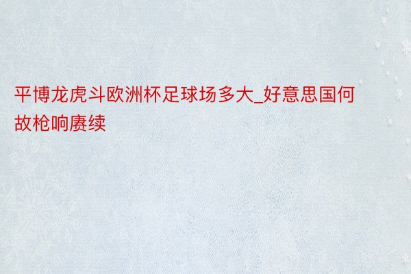 平博龙虎斗欧洲杯足球场多大_好意思国何故枪响赓续