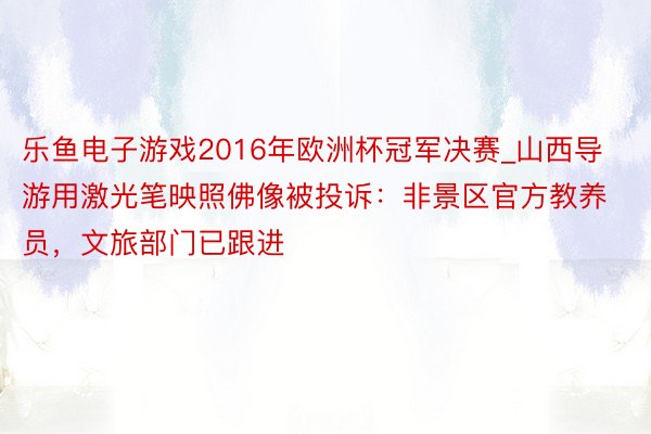 乐鱼电子游戏2016年欧洲杯冠军决赛_山西导游用激光笔映照佛像被投诉：非景区官方教养员，文旅部门已跟进